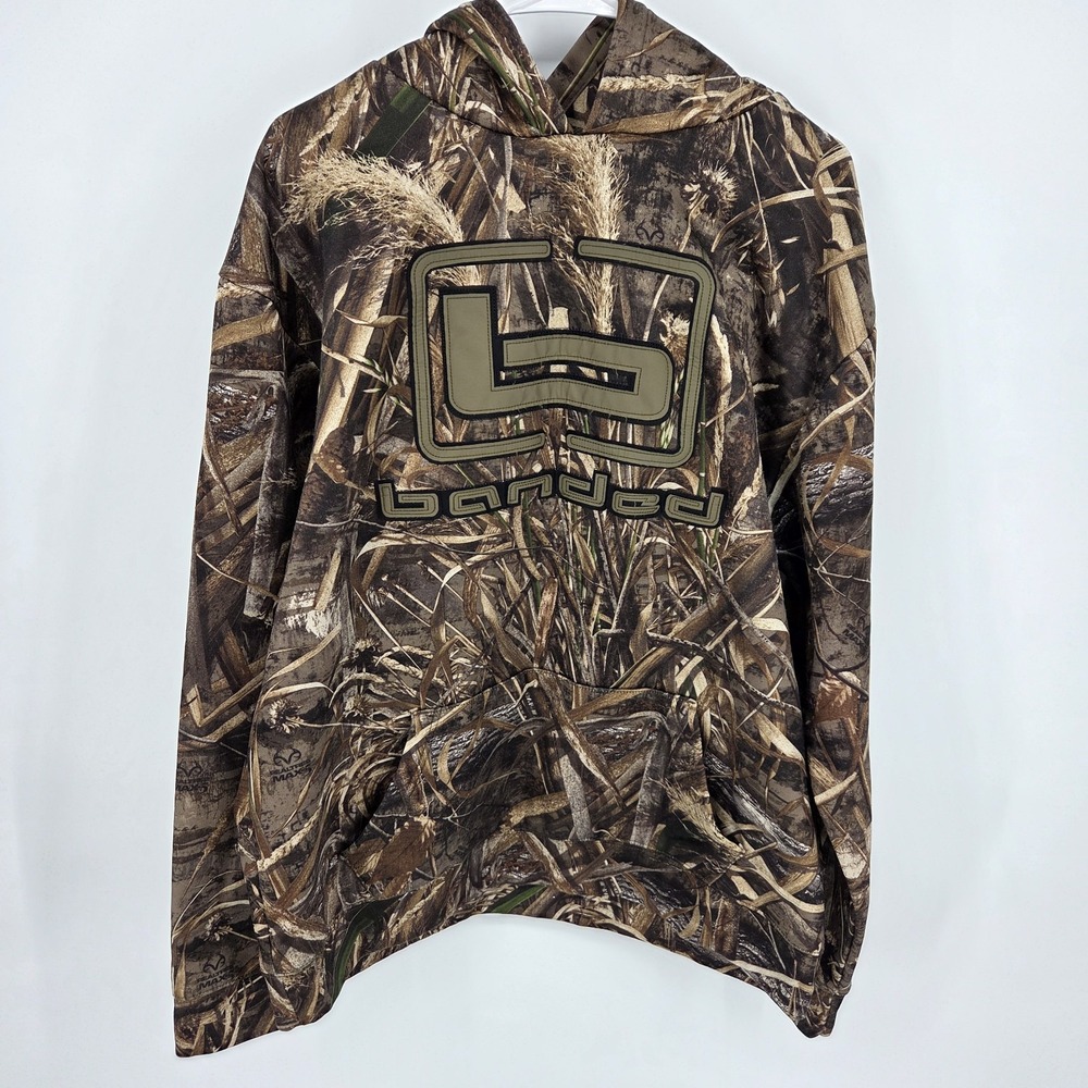 Banded Realtree Max Camo Hoodie Sweatshirt Mens‎ XXL Logo Duck Hunting Pullover